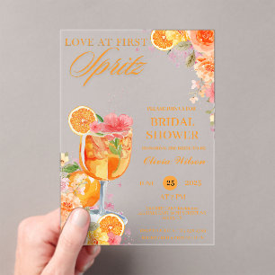 Liebe auf den ersten Spritzer Floral Cocktail Jung Acryleinladungen