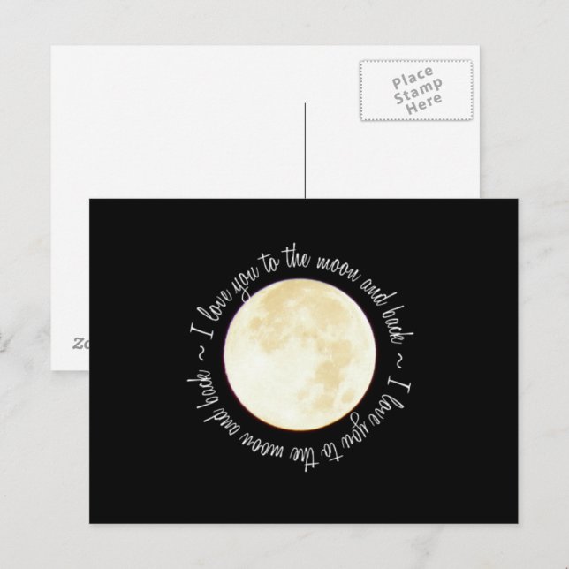 Liebe auf den Mond Postkarte (Vorne/Hinten)