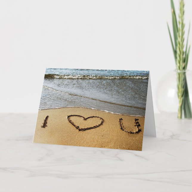 Liebe auf der Beach-Grußkarte Karte (Vorderseite)