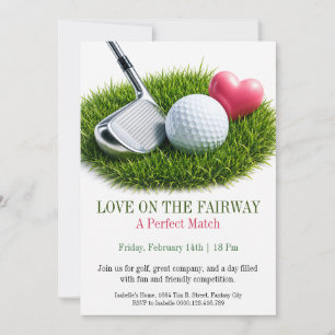 Liebe auf der Golfplatz-Valentinstag-Einladung Einladung