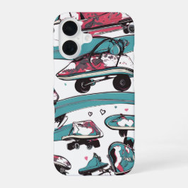 Liebe auf Rädern - Cooles Skateboarden Herzdesign iPhone 16 Hülle
