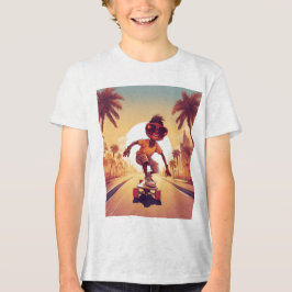 Liebe auf Rädern - Cooles Skateboarden Herzdesign Tri-Blend Shirt