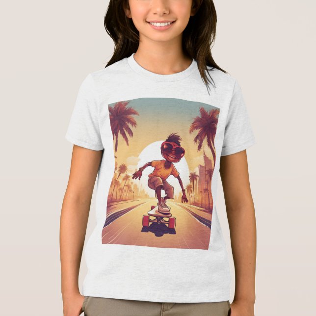 Liebe auf Rädern - Cooles Skateboarden Herzdesign  Tri-Blend Shirt (Vorderseite)