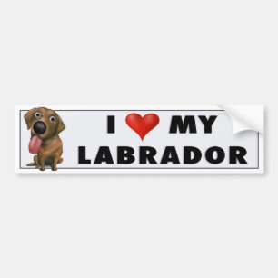 Liebe-Aufkleber Labrador-Retriever-(Schokolade) Autoaufkleber