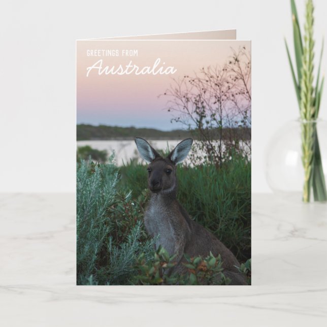 Liebe aus Australien Kangaroo Sunset Lake Custom Karte (Vorderseite)