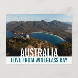 Liebe aus Australien Tasmanien Wineglass Bay Postkarte