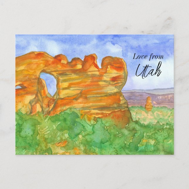 Liebe aus dem Roten Felsen Utah Südwestwüste Postkarte (Vorderseite)