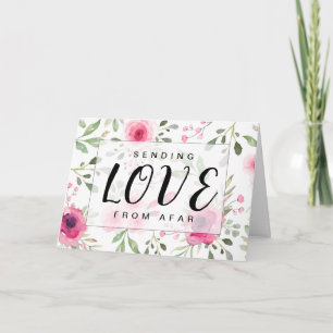 Liebe aus der Ferne schicken Aquarell-Blumen Karte