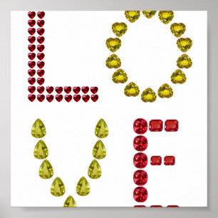 Liebe aus Edelsteinen Poster