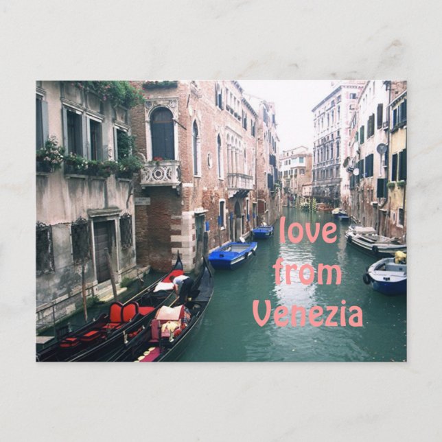 "LIEBE AUS VENEZIA" KANALSZENE POSTKARTE (Vorderseite)