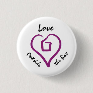 Liebe außerhalb des Kasten-Knopfes Button