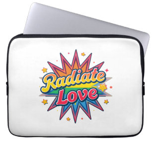 Liebe ausstrahlen Retro-Design – Positive Vibes Laptopschutzhülle