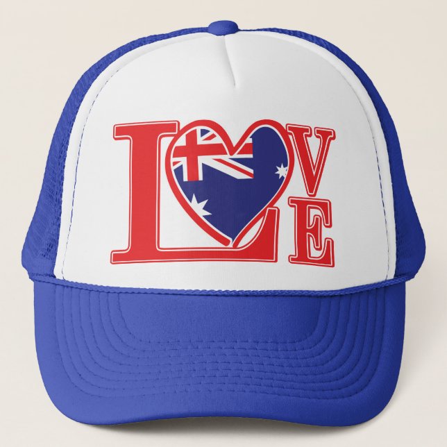 Liebe-Australien Truckerkappe (Vorderseite)