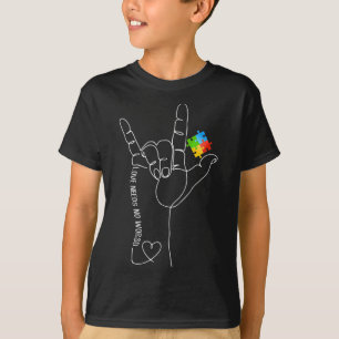 Liebe Autismus Aufklärung Monat braucht keine Wort T-Shirt