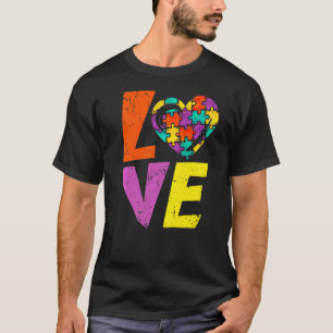Liebe Autismus-Bewusstsein Herz-Puzzle Familie pas T-Shirt