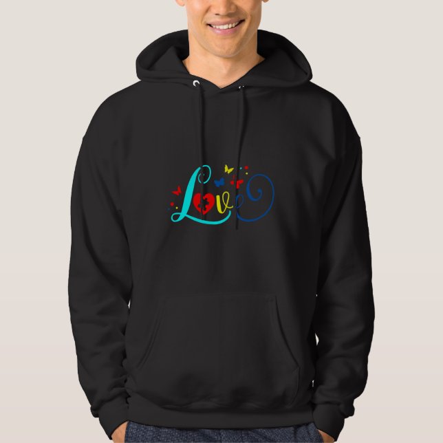 Liebe Autismus Bewusstsein Hoodie (Vorderseite)