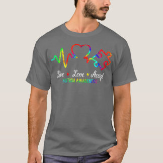 Liebe Autismus Bewusstsein Monat Puzzle Akzeptiere T-Shirt