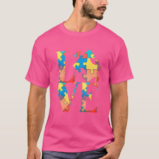 Liebe Autismus Bewusstsein Puzzle Piece Cool leben T-Shirt