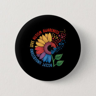 Liebe Autismus Bewusstsein Sonnenblumen Puzzle Stü Button