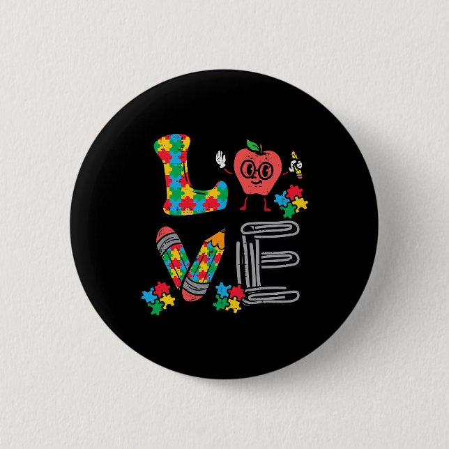 Liebe Autismus Bewusstseinslehrer Sped Special Button (Vorderseite)