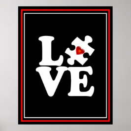 LIEBE Autismus Unterstützung Wall Pop Art Poster