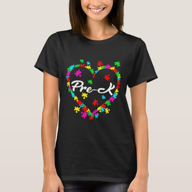 Liebe Autismus Vorschullehrer Autismus Bewusstsein T-Shirt (Vorderseite)