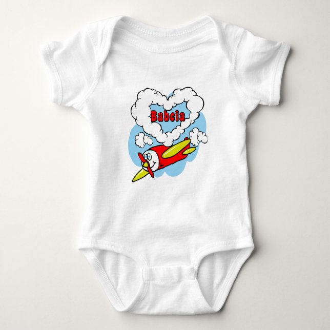 Liebe Babcia Kids Flugzeug Baby Strampler (Vorderseite)