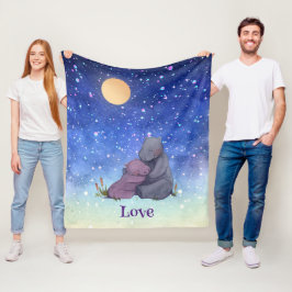 Liebe, Baby Hippo und ihre Mutter Fleecedecke