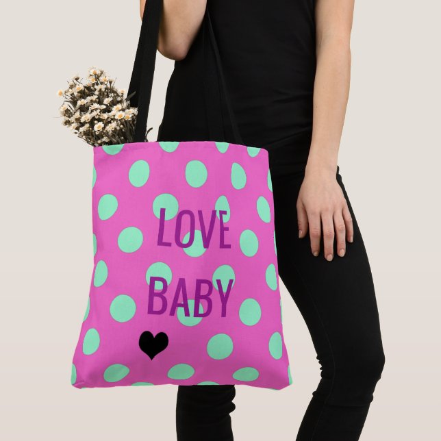 Liebe Baby Polka Dot Sprinkle Bridal Pink Dusche Tasche (Von Nahem)