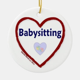 Liebe Babysitting Keramikornament