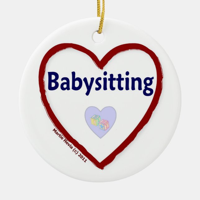 Liebe Babysitting Keramikornament (Vorne)
