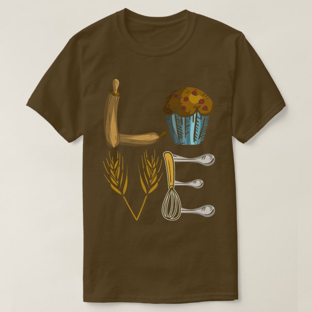 Liebe Backkuchen Backkuchen Bäckerei Koch Koch Süß T-Shirt (Design vorne)