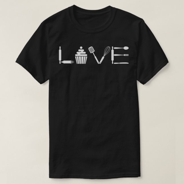 Liebe Backkuchen Backwaren Backwaren Konditorei Lo T-Shirt (Design vorne)
