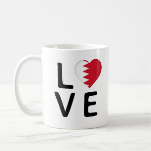 Liebe - Bahrain-Flagge Kaffeetasse