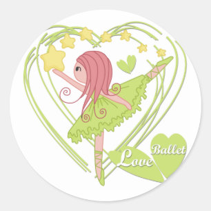 Liebe-Ballett-T-Shirts und Geschenke Runder Aufkleber