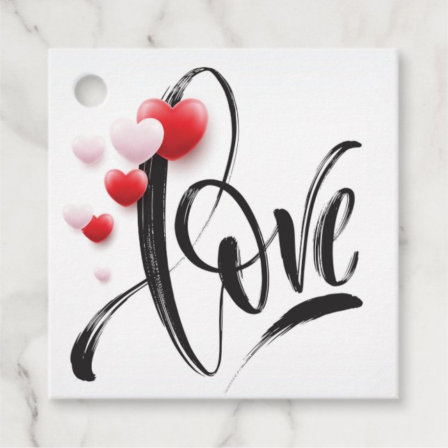Liebe Balloons Valentine's Day-Geschenk-Tag Geschenkanhänger (Vorderseite)