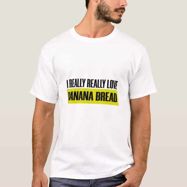 Liebe Bananenbrot Funny Niedlich Eating Food T-Shirt (Vorderseite)