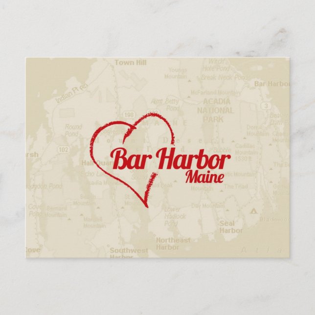Liebe Bar Harbour, ME Postkarte (Vorderseite)