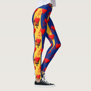 LIEBE BARBADOS Flag Red Hearts ausführen Ihre RACE Leggings