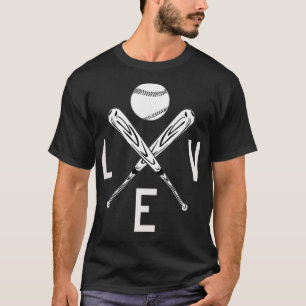 Liebe Baseball Bat and Ball Theme VNeck T-Shirt