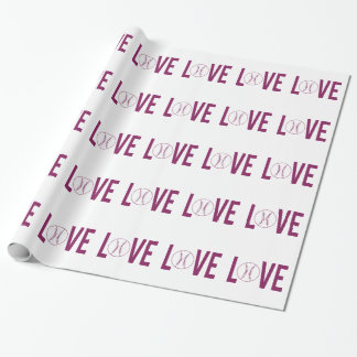 Liebe Baseball Glänzendes Geschenkpapier
