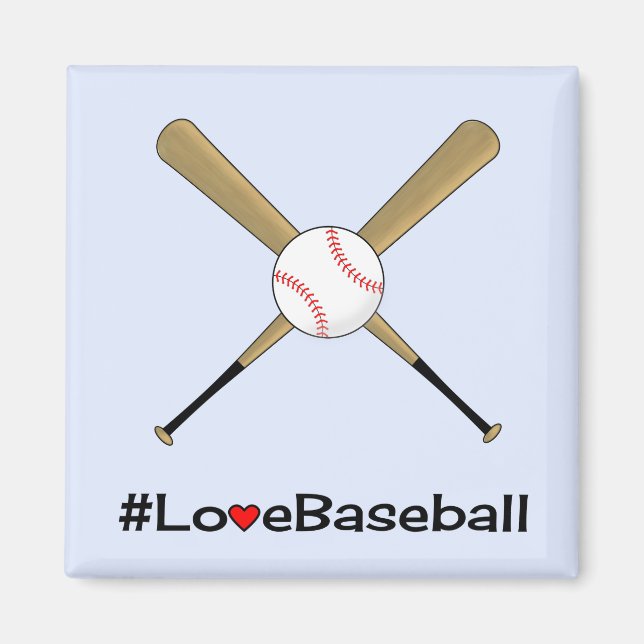 Liebe Baseball Hashtag Slogan blau Magnet (Vorne)