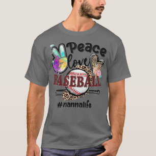 Liebe Baseball Nanna Mama Oma Leopard T-Shirt