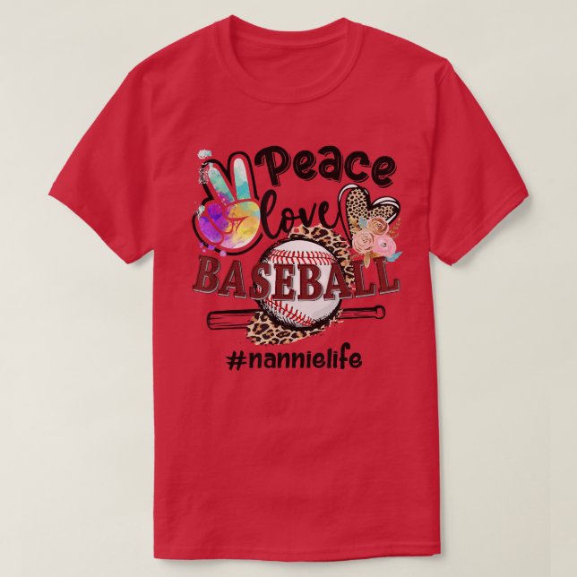 Liebe Baseball Nannie Life Mama Oma Leopar T-Shirt (Design vorne)