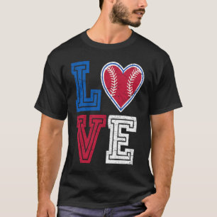 Liebe Baseball Werfer Fänger Läufer Herz Lustig S T-Shirt