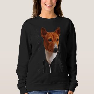 Liebe Basenji Dog Mama Vater Welpe Niedlichen Haus Sweatshirt