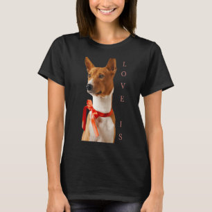 Liebe Basenji Dog Mama Vater Welpe Niedlichen Haus T-Shirt