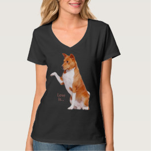 Liebe Basenji Dog Mama Vater Welpe Niedlichen Haus T-Shirt