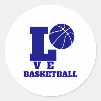Liebe Basketball 2 Runder Aufkleber