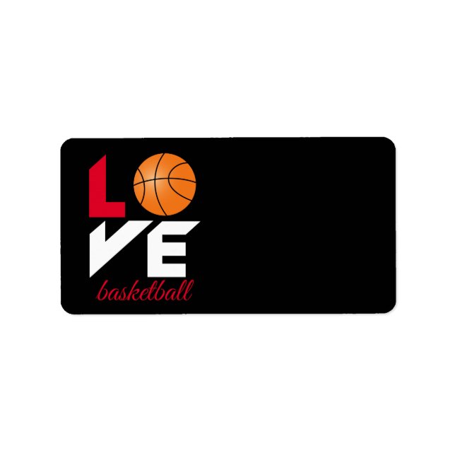 Liebe Basketball Adressaufkleber (Vorne)